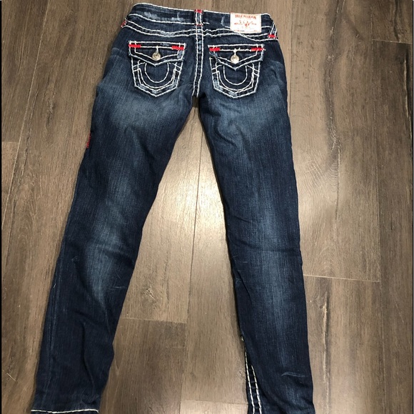 TRUE RELIGION HAND PICKED SKINNY RIPPED WOMENS JEANS - Picture 4 of 12